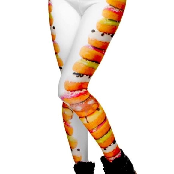 Callie Lives Pants - New White & Colorful Donut Tower Leggings